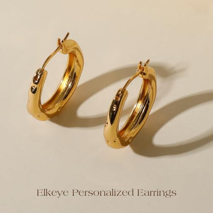 Golden Hoop Earrings For Women The Twisted Close-Fitting Hoop Shape Is Crafted With Gold-Plated Material And S925 Silver Pins Light Luxury Elegant Unique And Minimalist Style - color: GEE4021-Gold