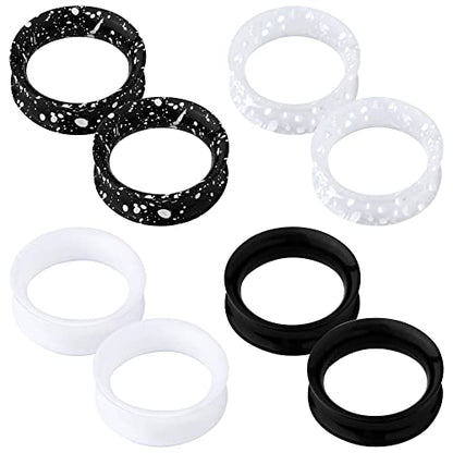 OUFER 8PCS Silicone Ear Gauges Flexible Ear Tunnels Plugs Stretchers Expander Double Flared Flesh Ear Piercing Jewelry for Women Men - color: 7/8"(22mm)