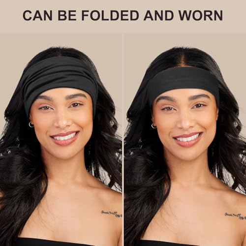 DiyJibb Headbands for Women, 7PCS Wide Cloth Hair Bands for Workout, Yoga, Skincare & Daily Wear, Soft & Stretchy - color: Black, white,dark grey, light grey