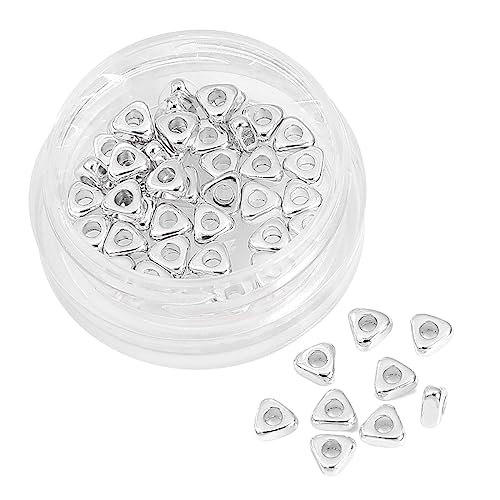 Silver Plated Triangle Spacer Beads 4x2mm 50pcs for Jewelry Making Findings Non Tarnish - color: Silver, size: 4x2mm Triangle