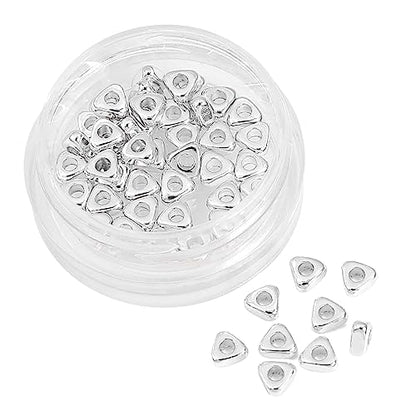 Silver Plated Triangle Spacer Beads 4x2mm 50pcs for Jewelry Making Findings Non Tarnish - color: Silver, size: 4x2mm Triangle