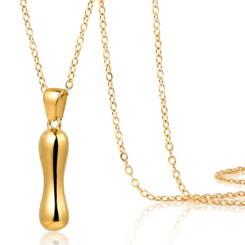 DoDoBeads Stainless Steel Initial Necklace, Waterproof 18K Gold Plated Necklace, Non-Tarnish Chunky Monogram Jewelry Gifts for Women, Mothers Day Gift - style: I