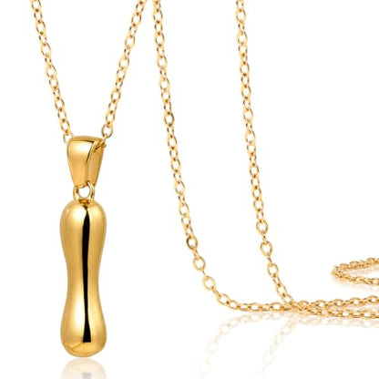 DoDoBeads Stainless Steel Initial Necklace, Waterproof 18K Gold Plated Necklace, Non-Tarnish Chunky Monogram Jewelry Gifts for Women, Mothers Day Gift - style: I