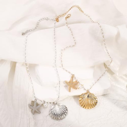 Big Star Necklace Chunky Necklace for Women Boho Thick Chain Statement Necklace Trendy Large Star Pendant Necklace Bold Vintage Chunky Jewelry - style: 9 - G