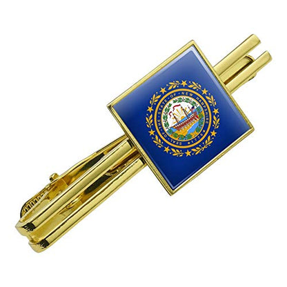 GRAPHICS & MORE New Hampshire State Flag Square Tie Bar Clip Clasp Tack- Silver or Gold