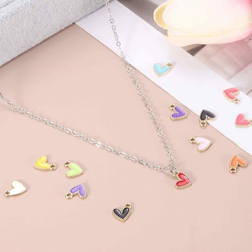 MECCANIXITY Enamel Alloy Heart Charm,Valentine Heart Pendants Love Jewelry Making Charm for DIY Necklace Bracelet Earrings Keychain - color: Light Yellow