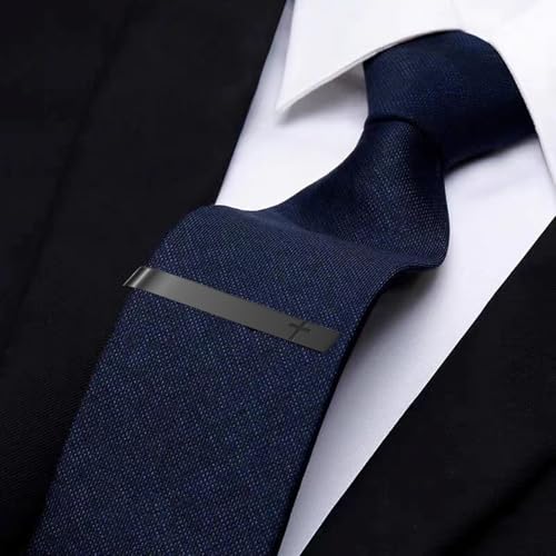 GWD Stainless Steel Tie Clips for Men Classic Tie Bar Clip Set | Ideal Gift for Father, Husband, Boyfriend, Business, Wedding, Tie clip With Gift Box - style: Cross