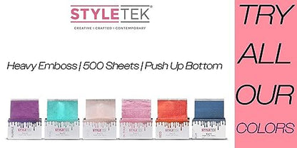 STYLETEK, Silver Case Pack Pop-Up Foil, 12 Boxes Heavy Emboss, 6000 sheets