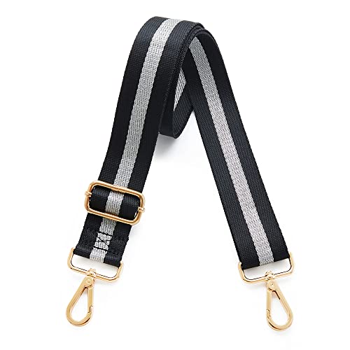 Kolti Purse Strap Replacement Crossbody Handbag Stripe Wide Adjustable - color: Gold Buckle-220