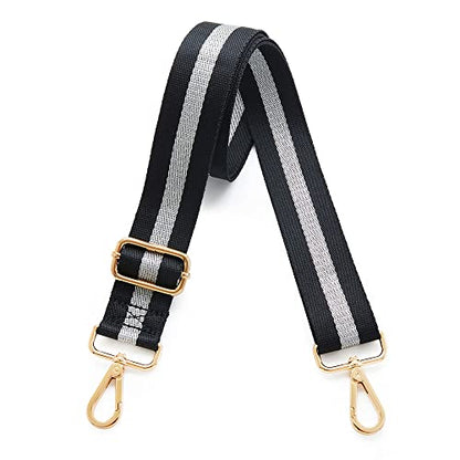 Kolti Purse Strap Replacement Crossbody Handbag Stripe Wide Adjustable - color: Gold Buckle-220