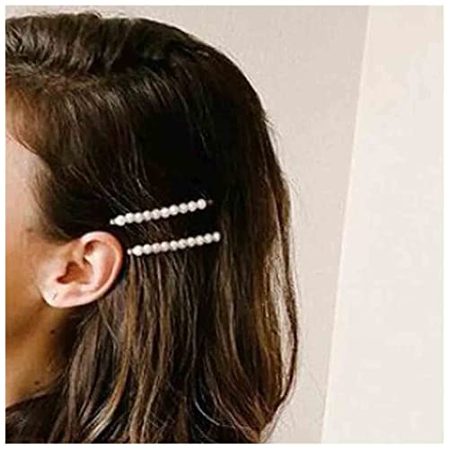 Hair Clip, Vintage Pearl Barrette, Gold, 2Pcs, Elegant Hair Accessories for Women and Girls, Decorative Hair Pins for Party, Wedding, Prom, Special Occasions - color: Gold