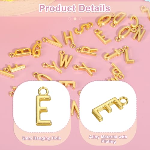 uxcell Letter Charm, Alloy Letter Initial Alphabet Charm for DIY Craft Jewelry Making Bracelets Earrings Necklace - color: Gold - E