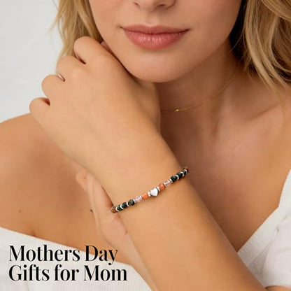 Best Friend Bracelet Gifts for Women Sister Bestie, Christmas Gift for Teens Mom Daughter Granddaughter Birthday Gift for Her Stocking Stuffers - color: African Turquoise-Mom