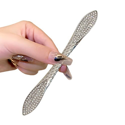 2 Pcs French Hair Pins for Women,Hair Sticks for Buns,Buns and Updos with No Hair Damage,Silver Metal Rhinestone French Pin Great Hold,Suitable for fine & thick hairUS317 (Silver) - color: Silver