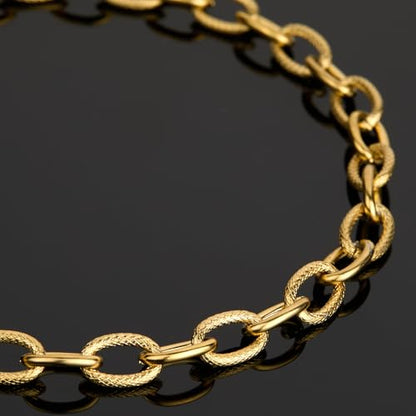 UMAOKANG Gold Plated Chains for Jewelry Making Stainless Steel Oval Chain | 2 Yard Embossed Oval Chains on Spool Jewelry Making Chain Bulk Chunky Chain Roll - color: Oval (Gold)