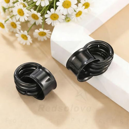 1 Pair Ear Guages with Rings 316L Stainless Steel Saddle Plugs for Ears Hypoallergenic Hoop Earrings Weights Stretchers Ears Tunnels Expander Piercing 0G 00G 1/2" 9/16" - color: Black;1/2"(12mm)