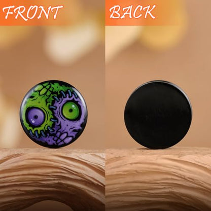 2PCS Acrylic Solid Screw On Ear gauges Art Oil Painting The Scream Epoxy Allergy Free Ear Plugs and Tunnels Stretcher For Women Men Body Piercing Jewelry - size: 16 mm