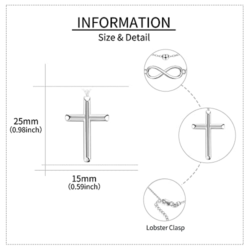 MONGAS Boho Layered Necklace Sterling Silver Triple 3 Stacked Vertical Bar Triangle Long Layering Necklaces Christmas Jewelry Gifts for Women - style: Infinity Cross