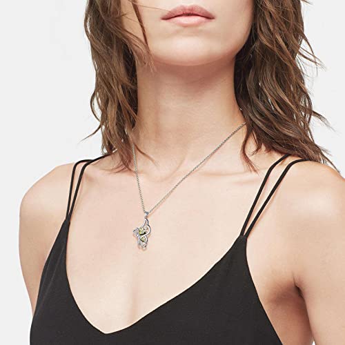 Butterfly Heart Necklace Birthstone Pendant Necklace Earrings Bracelet Women 925 Sterling Silver Animal Butterflies Birthstone Pendant Crystal Birthday Jewelry Wedding Gift - color: H.August-necklace