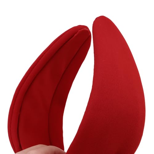YISSION Red Knotted Headband Wide Headbands for Women Non Slip Head Band Fashion Top Knot Hairband Hair Accessories for Women Girls - color: Red