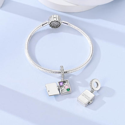 925 Sterling Silver Charms for Bracelets and Necklaces Beads Jewelry Charms for Women - color: Openable Passport Charm