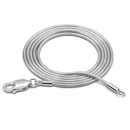 Dankadi Women 925 Sterling Silver Magic Snake Chain Necklace- Men 1.2MM Solid Snake Chain Flexible Choker 16"-30" Italian Silver 24K Gold Over Jewelry - color: Silver, size: 16 inch