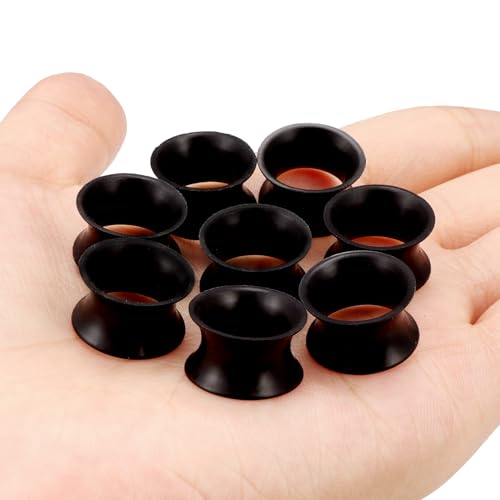 10G-50mm Thin Black Silicone Ear Gauges Tunnels Rubber Ear Plugs Gauges Double Flared Flexible Tunnel Earrings for Women Men - color: 12mm = 1/2 inch