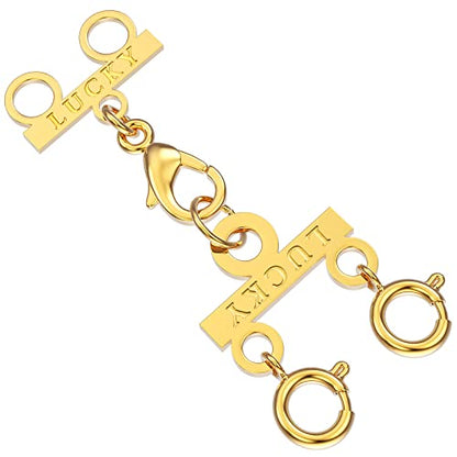 Dailyacc Lucky Necklace Layering Clasp 18K Gold and Silver Multi Strand Clasps for Stackable Necklaces