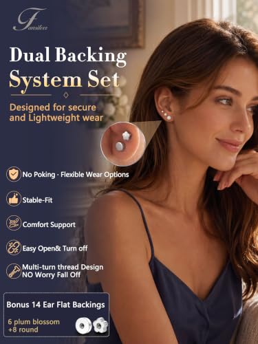 Fansilver 20G Hypoallergenic Flat Back Earrings for Women Men Silver 14K Gold Stainless Steel Stud Earrings Birthstone Cubic Zirconia Studs Surgical Steel Cartilage Earrings for Sensitive Ears - color: Silver