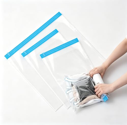 Roll Up Vacuum Storage Bag, No Eeed For Pump, Saves Space, Travel Compression Bag, Luggage, Wardrobe Organization