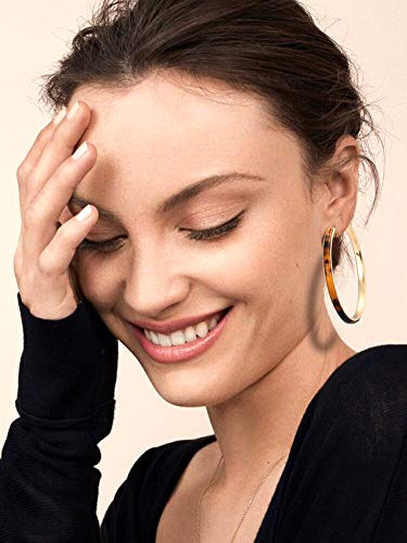 Acrylic Earrings Lightweight Hoop Earrings Statement Resin Drop Dangle Stud Earrings Fashion Jewelry For Women - color: Tortoiseshell