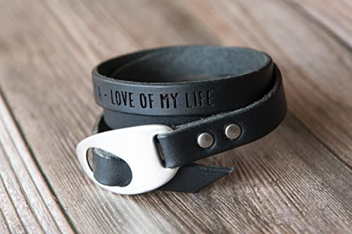 Handmade Leather Bracelet - Personalized Gift For Women - Mens Bracelet - Customize Engraving - Boho Style