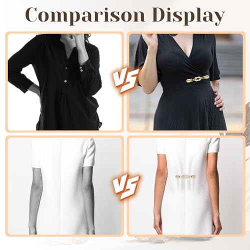 Dress Clips Back Cinch 4Pcs Waist Cincher Clip Vintage Shirt Shawl Cardigan Collar Clips Metal Clothes Clips To Tighten for Women Clothing