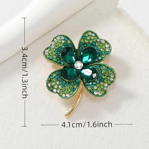 2pcs Rhinestone Brooch Pin for Women Dress Elegant Stylish Crystal Brooches Fashion Accessories Pins Lapel Boutonniere Ideas Wedding Christmas Birthday Jewelry Easter Gift - color: 06 Green/Gold