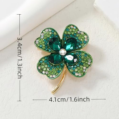 2pcs Rhinestone Brooch Pin for Women Dress Elegant Stylish Crystal Brooches Fashion Accessories Pins Lapel Boutonniere Ideas Wedding Christmas Birthday Jewelry Easter Gift - color: 06 Green/Gold