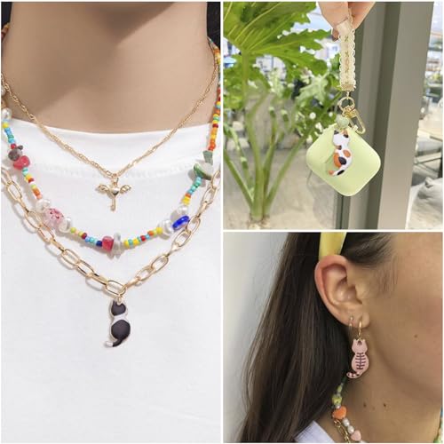Enamel Cat Charms Alloy Enamel Pendants Cute Animal Pendants Lovely Cute Kitty Charm for Bracelet DIY Necklace Earrings Keychain Dangle Craft Jewelry Making - style: Back Backed Cat