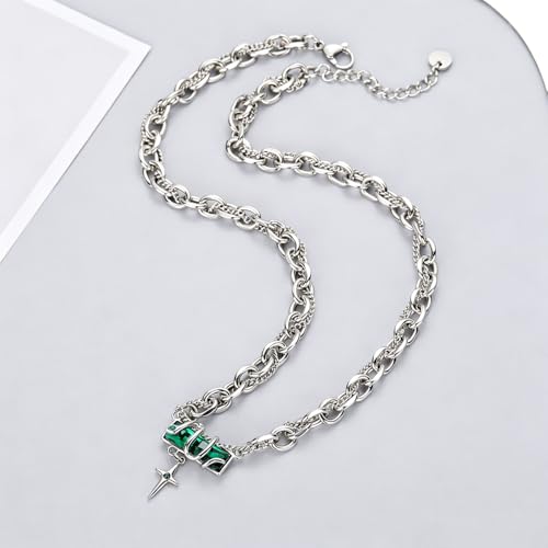 Gothic Cross Star Necklace For Men Women Silver Stainless Steel Cuban Link Paperclip Figaro Bead Chain Punk Kpop Y2k Goth Irregular Layered Cross Pendant Necklace Non Tarnish Jewelry Gift - color: Silver R