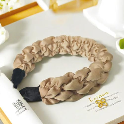 Womens Quilted Headband Wide Padded Hairband Fashion Hair Accessories Women Daily Wear Outfit Styling Hair Band (Light Curry) - color: Light Curry, size: 1 Count (Pack of 1)
