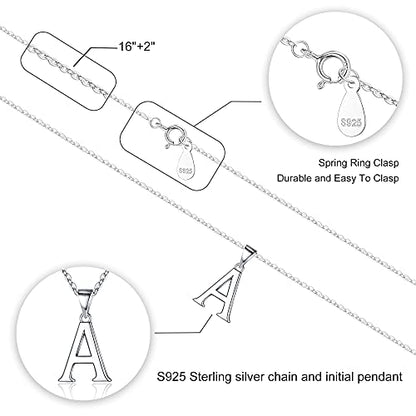 Turandoss S925 Sterling Silver Initial Necklaces for Women, Dainty Hypoallergenic Letter Initial Pendant S925 Sterling Silver initial Necklace for Women Jewelry Gifts - style: O