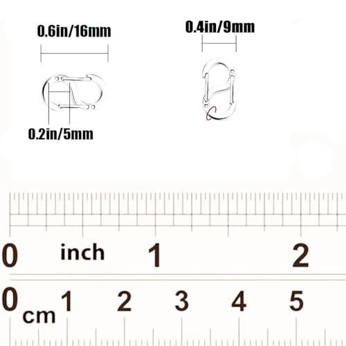 6 Pcs Double Opening Lobster Clasp, Double Opening Shortener Clasp Necklace Clasp and Closures Stainless Steel Clasps for Jewelry Making Necklace Clasps and Closures Bracelet Clip, 9 mm x 16 mm - size: 9 mm x 16 mm
