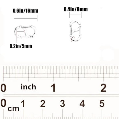 6 Pcs Double Opening Lobster Clasp, Double Opening Shortener Clasp Necklace Clasp and Closures Stainless Steel Clasps for Jewelry Making Necklace Clasps and Closures Bracelet Clip, 9 mm x 16 mm - size: 9 mm x 16 mm