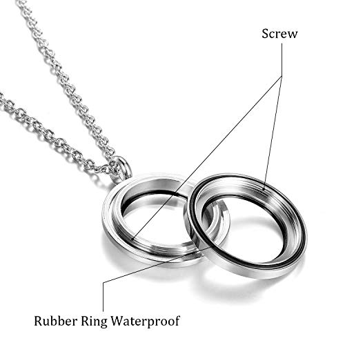 EVERLEAD Locket Necklace, DIY Floating Round Locket Pendant, Living Floating Memory Necklace for Women Friendship Necklace Memory Nostalgic - style: 25mm screw