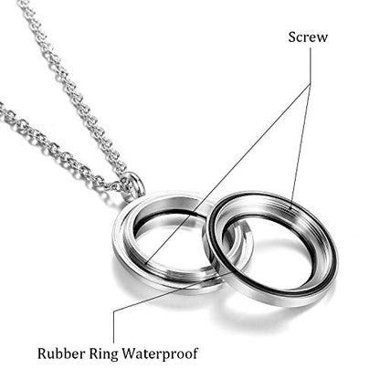 EVERLEAD Locket Necklace, DIY Floating Round Locket Pendant, Living Floating Memory Necklace for Women Friendship Necklace Memory Nostalgic - style: 25mm screw