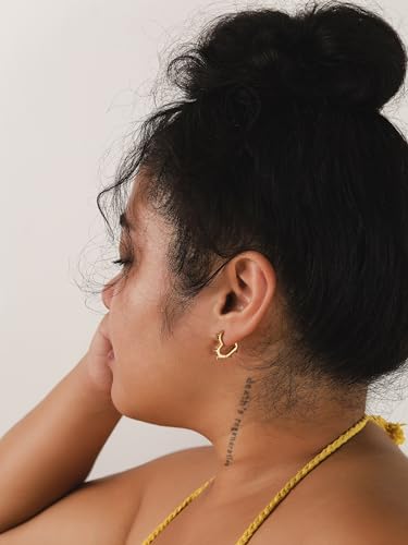 Huggie Hoop Spike Heart Earrings, Gothic Punk Grunge Emo Y2k Earrings, Goth Jewelry, Christmas Jewelry Gift For Women - color: gold