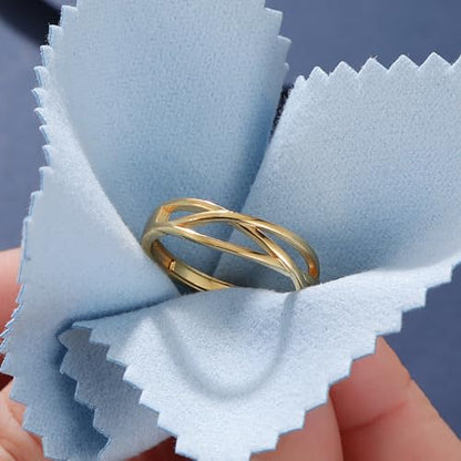 OOOPEL Sterling Silver Adjustable Ring S925 Silver Rings for Women Cubic Zirconia Twist Love Knot Dainty Ring Silver Minimalist Open Finger Rings Silver Thumb Sterling Silver Ring - color: Gold,Celtic Knot