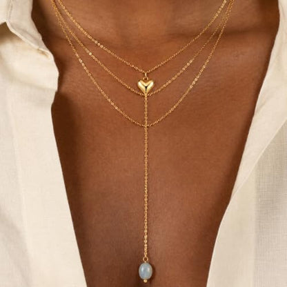 Mchic Gold Necklace for Women Dainty Long Lariat Necklace 18K Gold/Silver Plated Y-Shaped Pendant Necklaces Minimalist Layered Drop Necklaces Trendy Jewelry Gift - color: Gold2