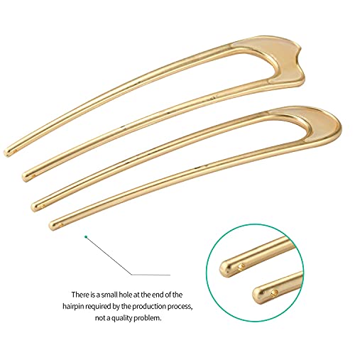 U-Shaped Hair Pins Metal Vintage Hair Sticks French Hair Pin Hairstyle Chignon for Women, 2PCS-Style 1