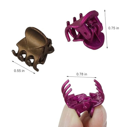50 PCS Mini Hair Claw Clips， Bangs Strong Grip Multifunction Clamp Clips. (Matte color 2) - color: Matte color 2