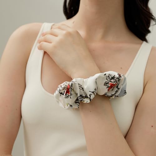 LILYSILK Silk Hair Scrunchies Ties for Frizz & Breakage Prevention 100% Mulberry No Damage Elastic Ponytail Holders, Libra - color: Libra