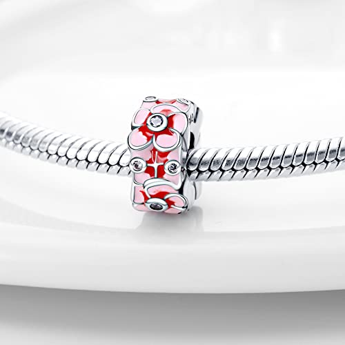 Pandach 925 sterling silver Clip Spacer Charm for Bracelet Clip Lock Stopper Bead Spacer European Openable Beads 2Pcs - style: 2-PAC142